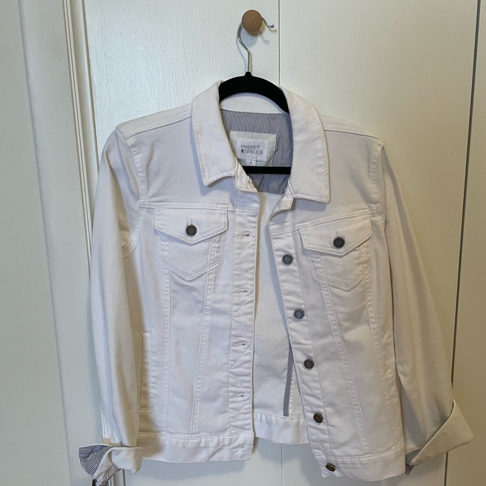 Market & Spruce
Camila Boyfriend Full Stretch White Denim Jacket